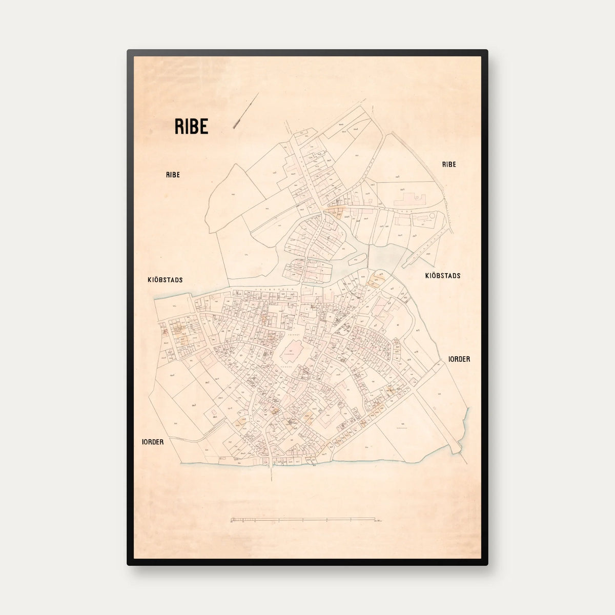 Ribe 1893 - Berggreens købstadskort – billede 1