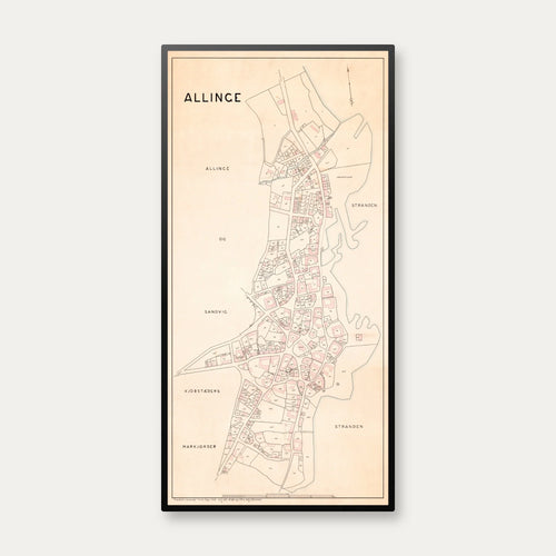 Allinge-Sandvig 1896 - Berggreens købstadskort - 50×100 cm – billede 1