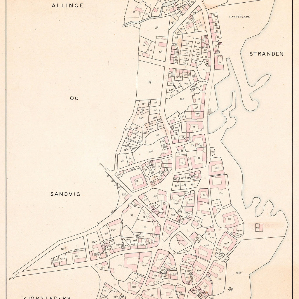 Allinge-Sandvig 1896 - Berggreens købstadskort - 50×100 cm – billede 4
