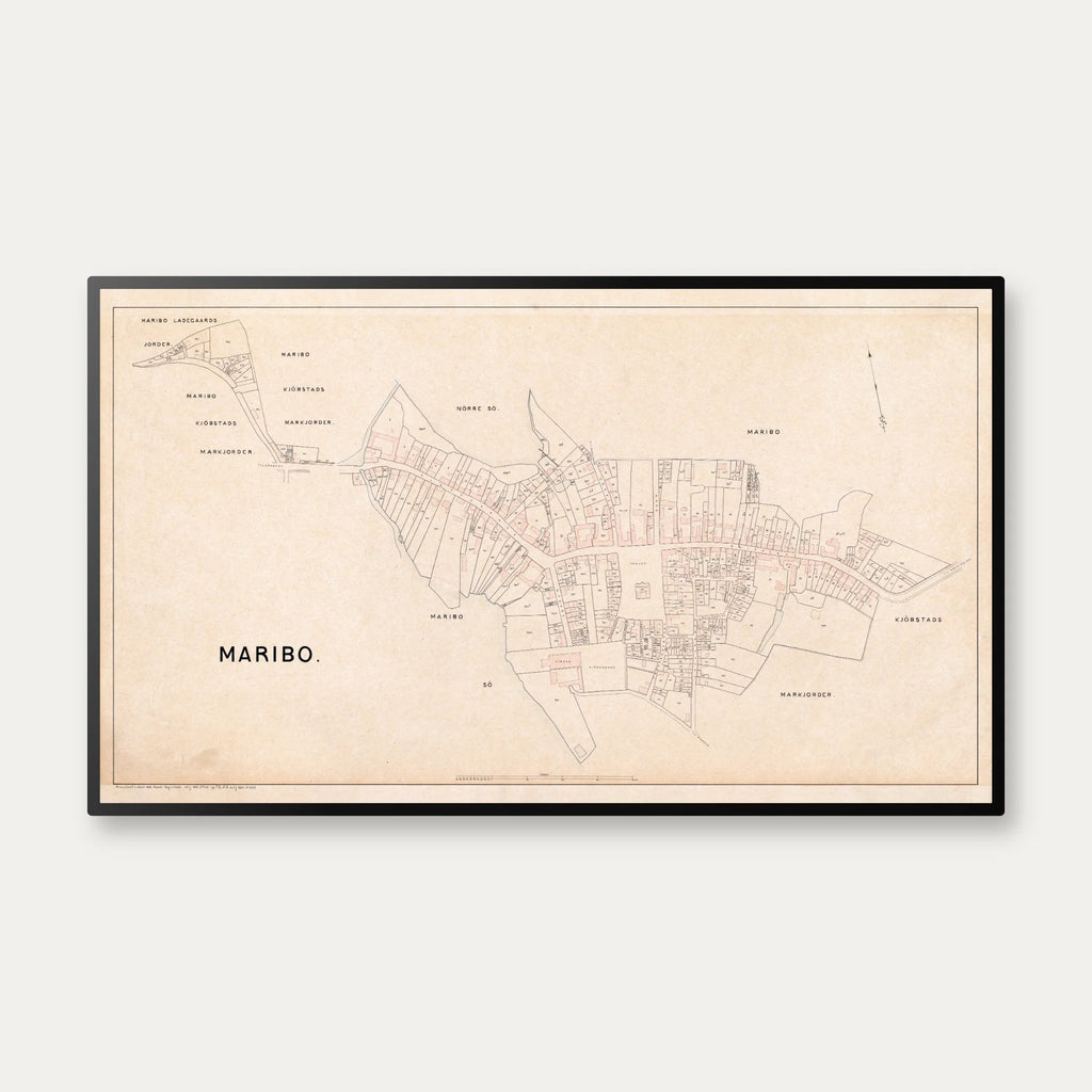 Maribo 1896 - Berggreens købstadskort - 85×50 cm – billede 1