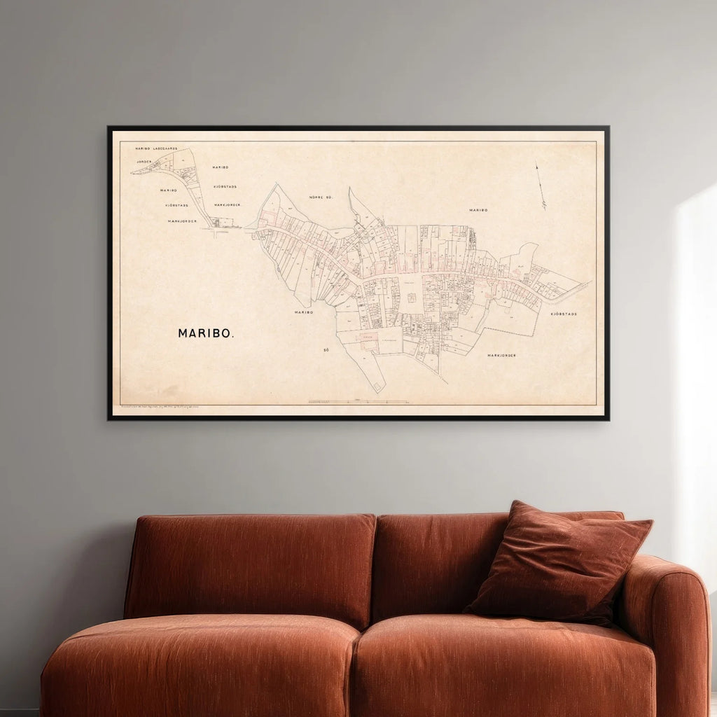 Maribo 1896 - Berggreens købstadskort - 85×50 cm – billede 2