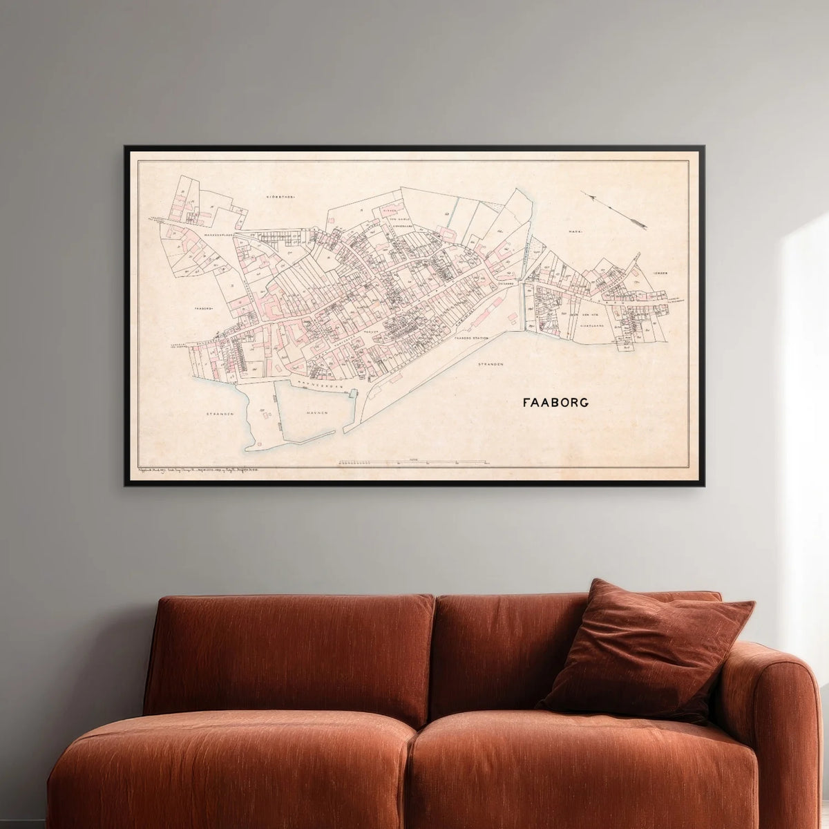 Faaborg 1893 - Berggreens købstadskort - 85×50 cm – billede 2