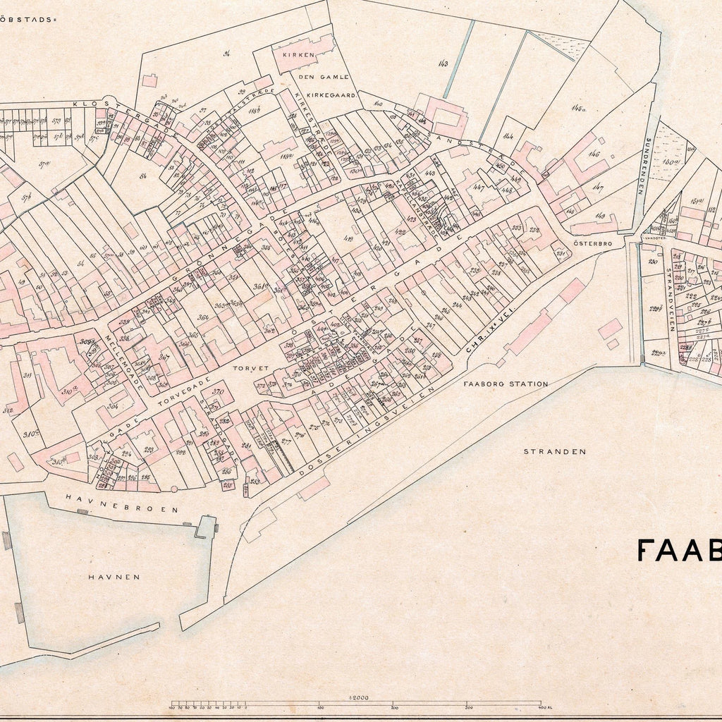 Faaborg 1893 - Berggreens købstadskort - 85×50 cm – billede 4