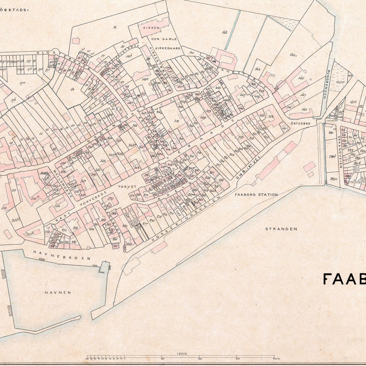 Faaborg 1893 - Berggreens købstadskort - 85×50 cm – billede 4