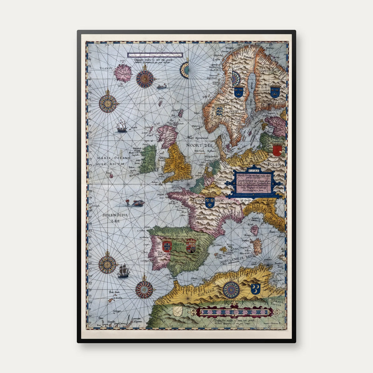 Universæ Europæ 1586 - Maritimt kort over Europa – billede 1