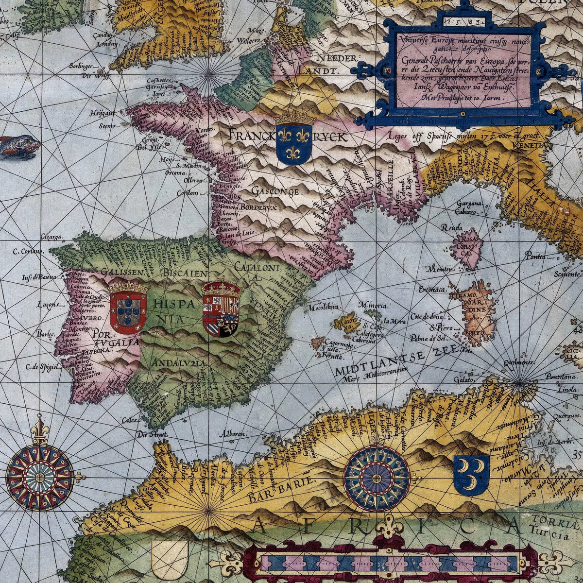 Universæ Europæ 1586 - Maritimt kort over Europa – billede 4