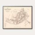 Nakskov 1870 - Berggreens købstadskort - 85×66 cm – billede 1