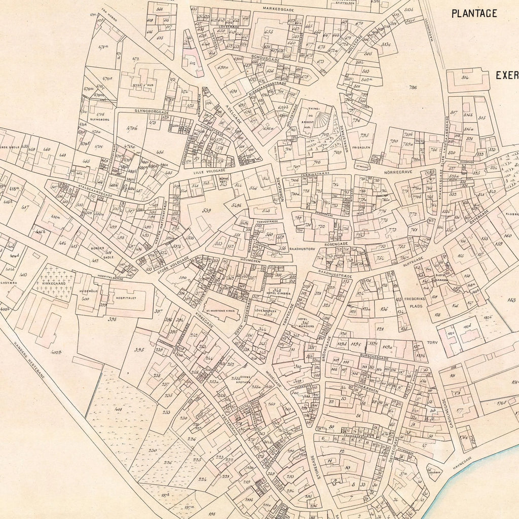 Randers 1893 - Berggreens købstadskort - 80×60 cm – billede 4
