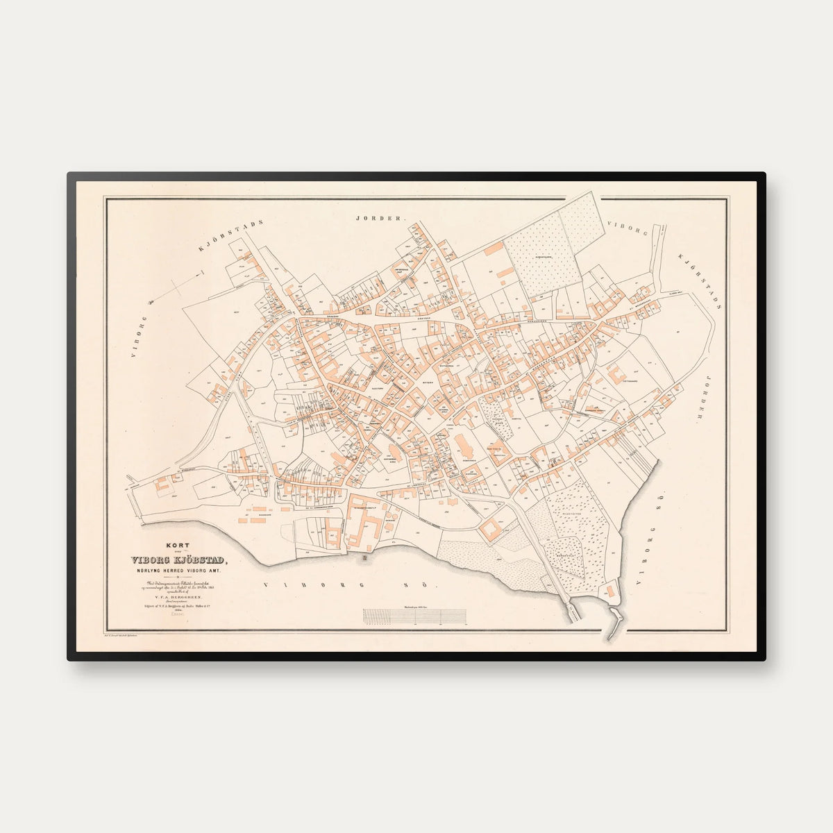 Viborg 1863 - Berggreens købstadskort – billede 1