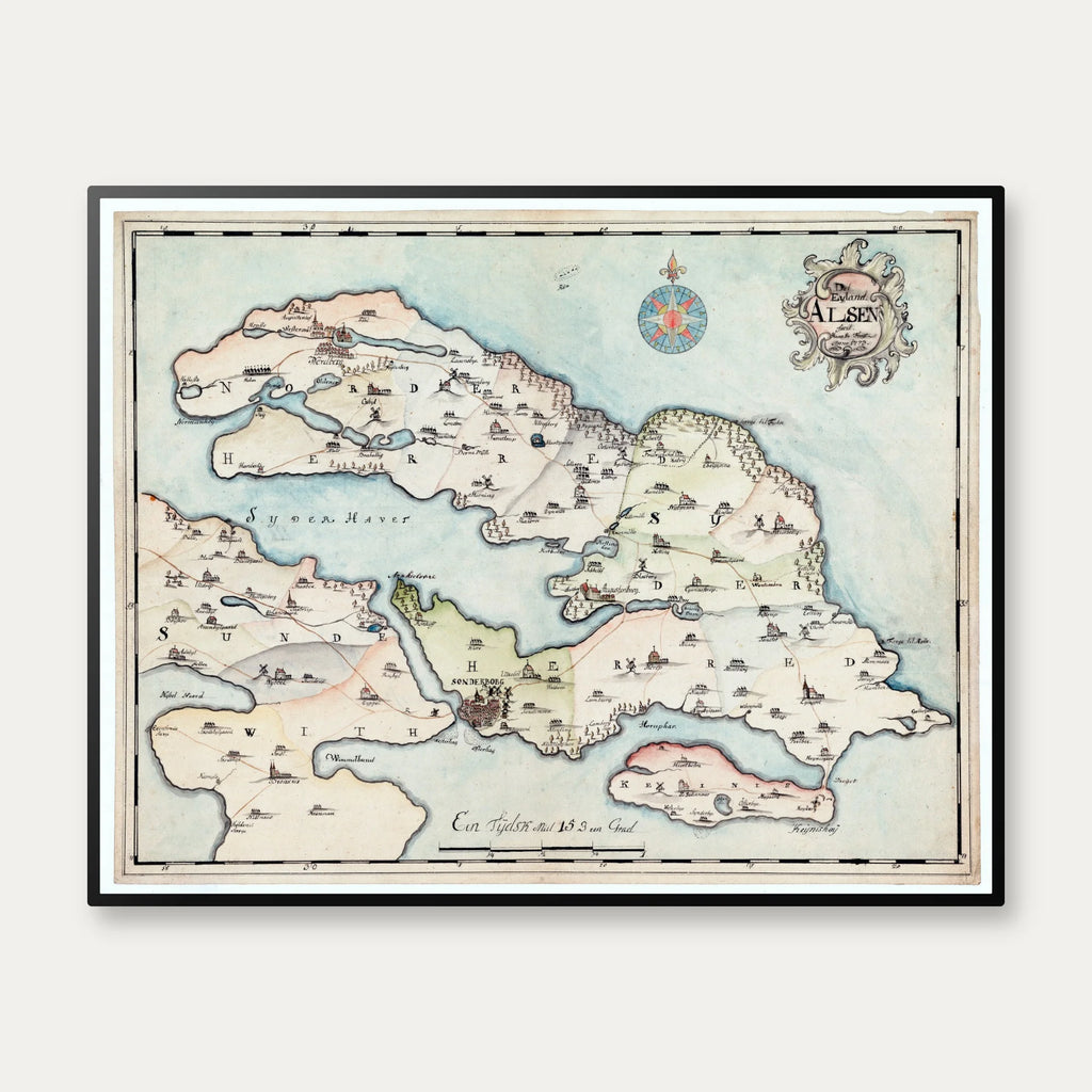 Als 1773 - Historisk landkort - 70×55 cm – billede 1