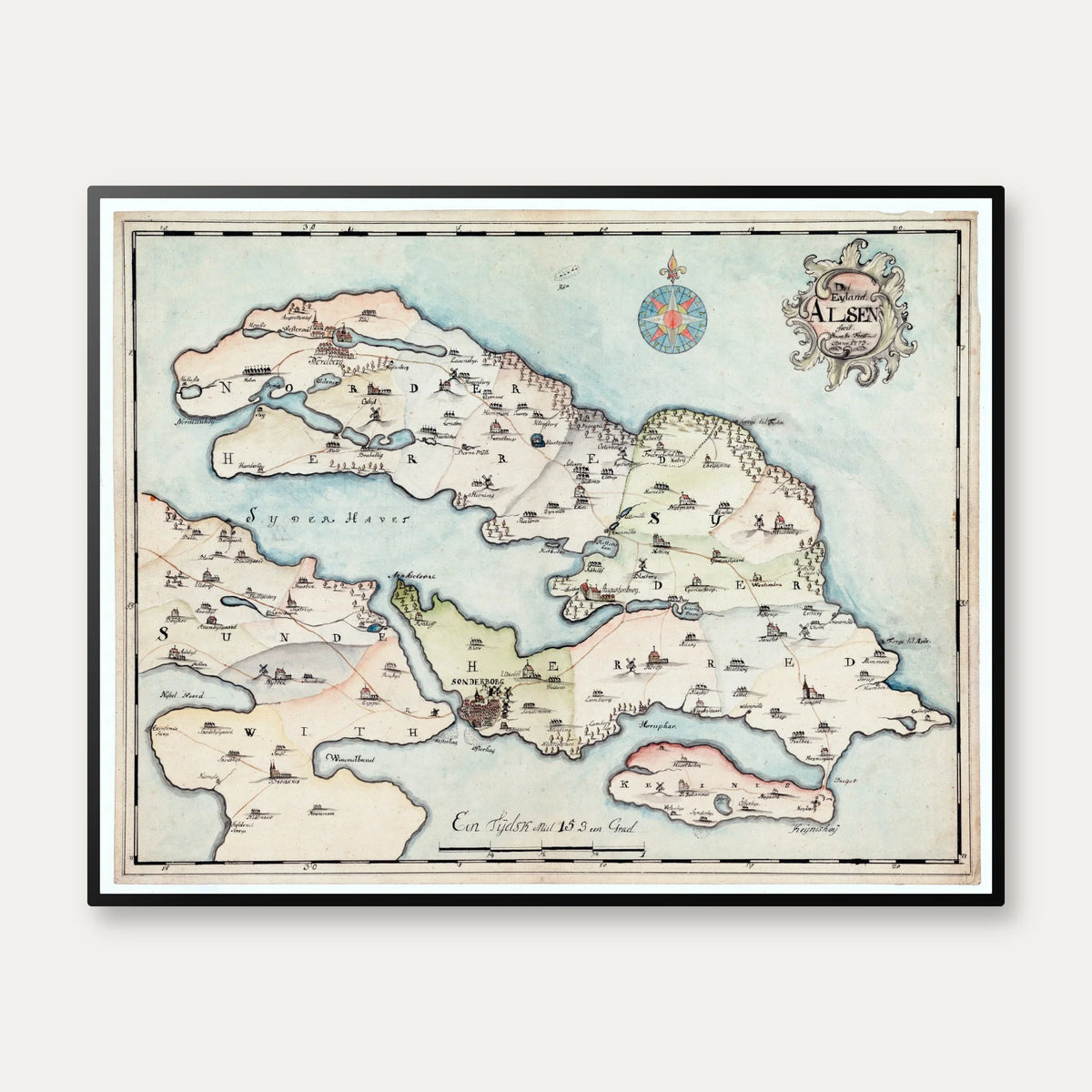 Als 1773 - Historisk landkort - 70×55 cm – billede 1
