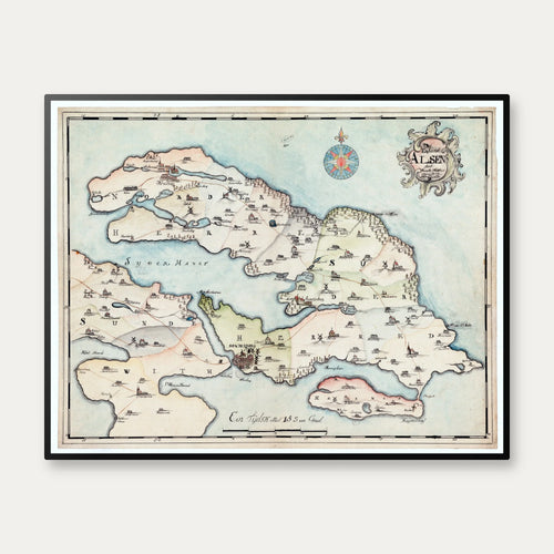 Als 1773 - Historisk landkort - 70×55 cm – billede 1