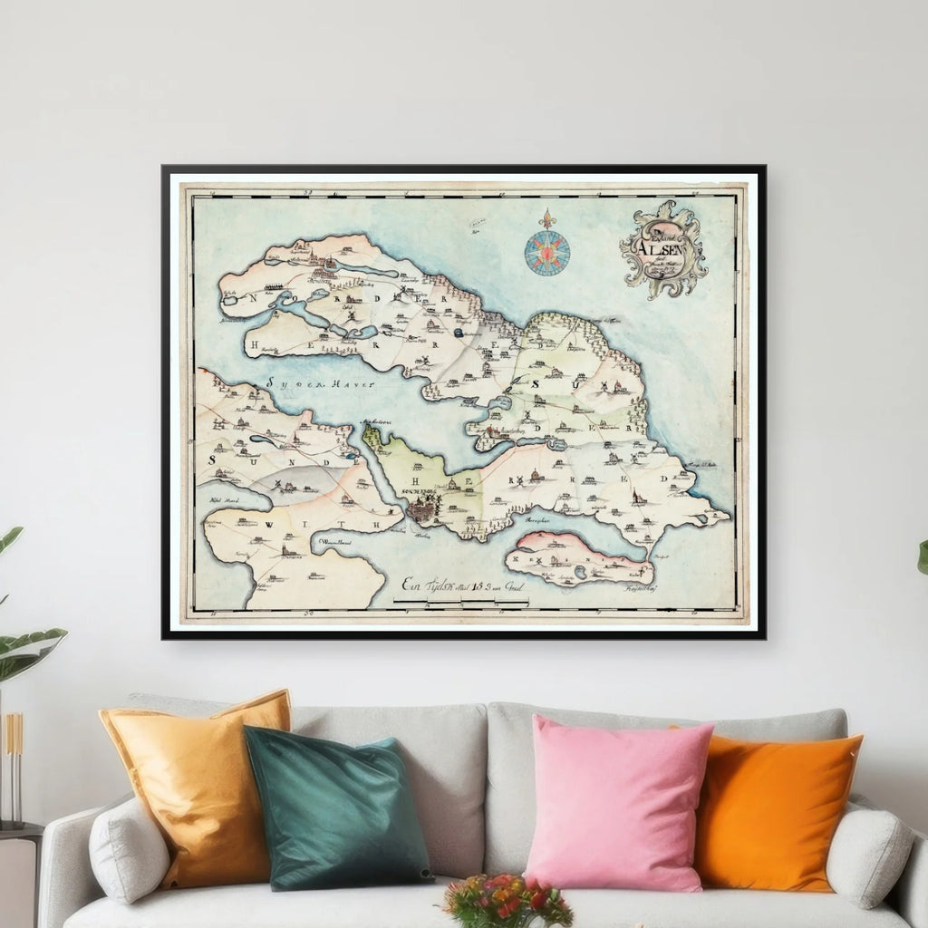 Als 1773 - Historisk landkort - 70×55 cm – billede 3