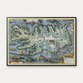 Islandia 1595 - Historisk kort over Island – billede 1