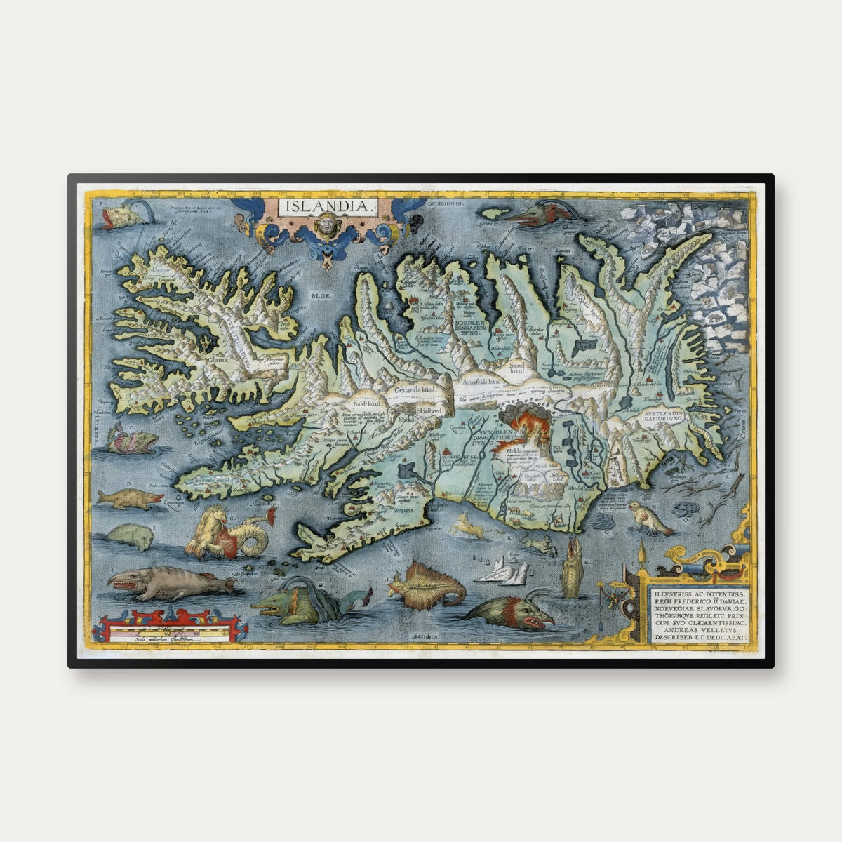 Islandia 1595 - Historisk kort over Island – billede 1