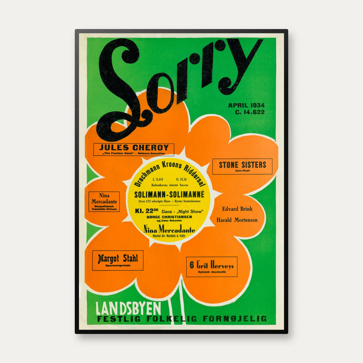 Lorry Repertoire april 1934 - Dansk teaterplakat – billede 1