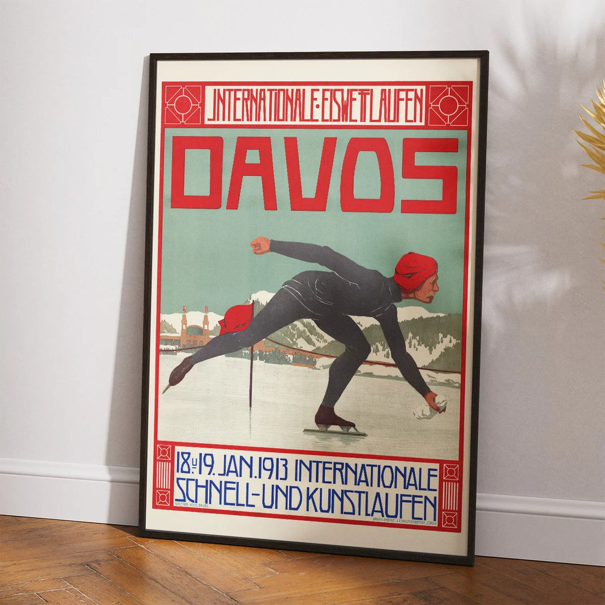 Davos skøjteløb 1913 - Vintage sportsplakat – billede 2