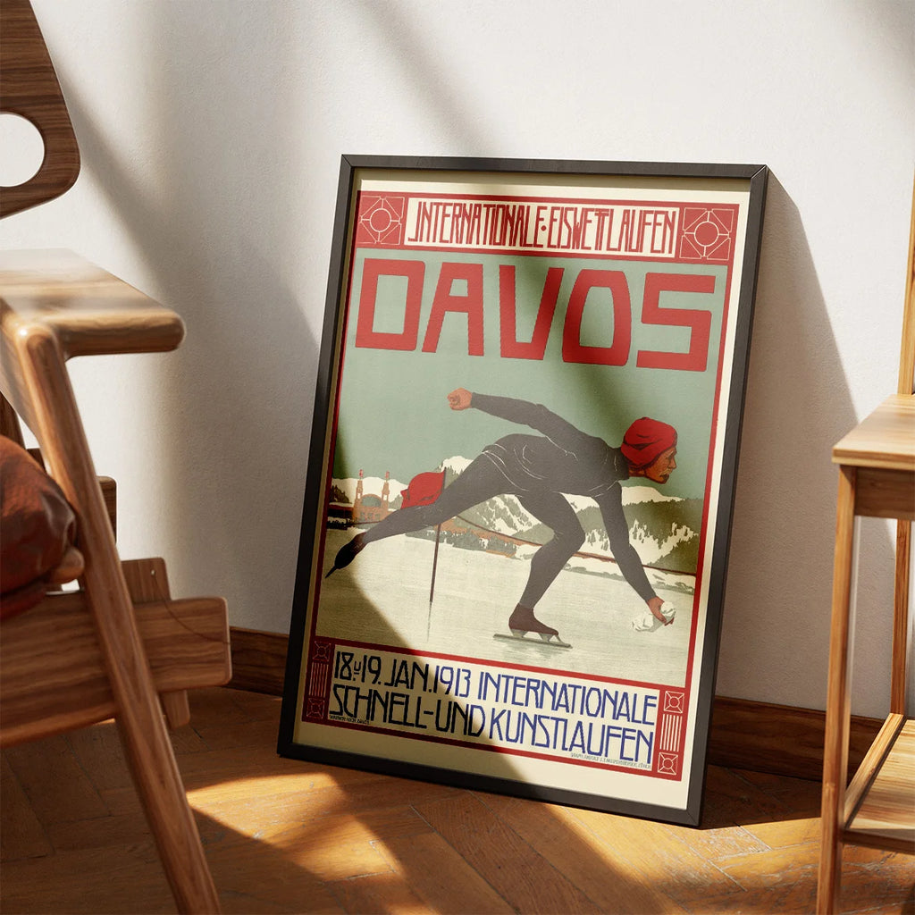 Davos skøjteløb 1913 - Vintage sportsplakat – billede 3