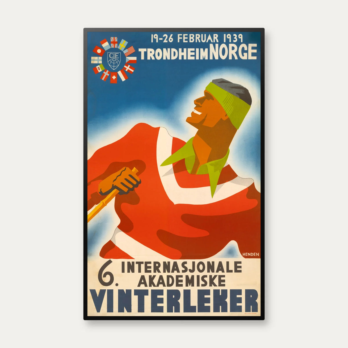Studenterolympiaden 1939 - Den kjekke gutt - 62×100 cm – billede 1