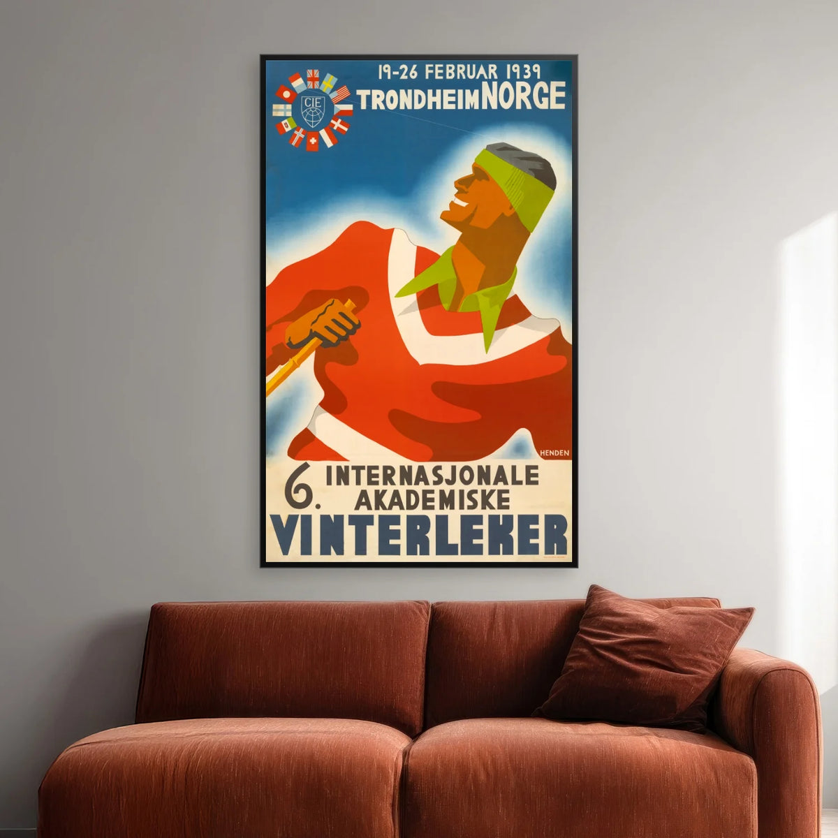 Studenterolympiaden 1939 - Den kjekke gutt - 62×100 cm – billede 2
