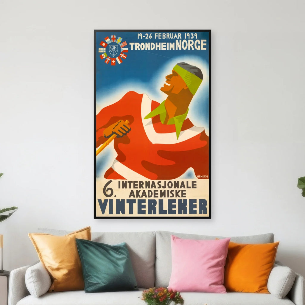 Studenterolympiaden 1939 - Den kjekke gutt - 62×100 cm – billede 3