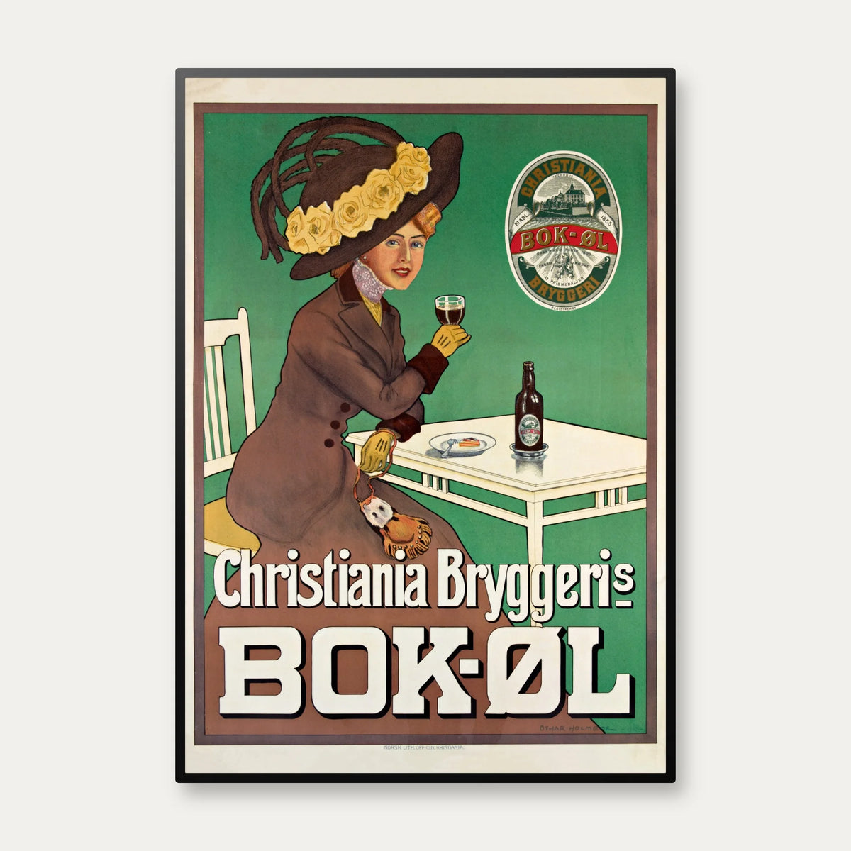 Christiania Bryggeri Bokøl 1910 - Reklameplakat – billede 1