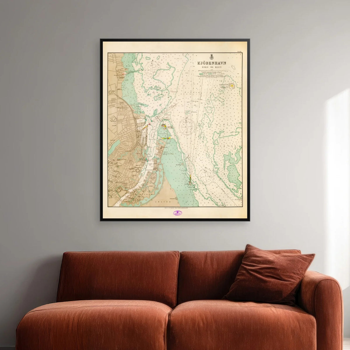 Københavns Havn 1900 - Historisk søkort - 74×90 cm – billede 2