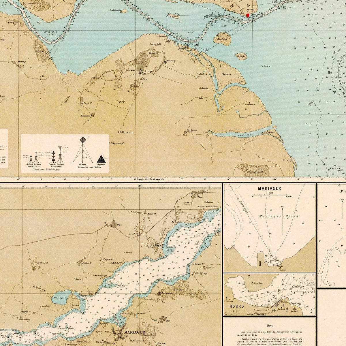 Mariager Fjord 1900 - Historisk søkort – billede 4