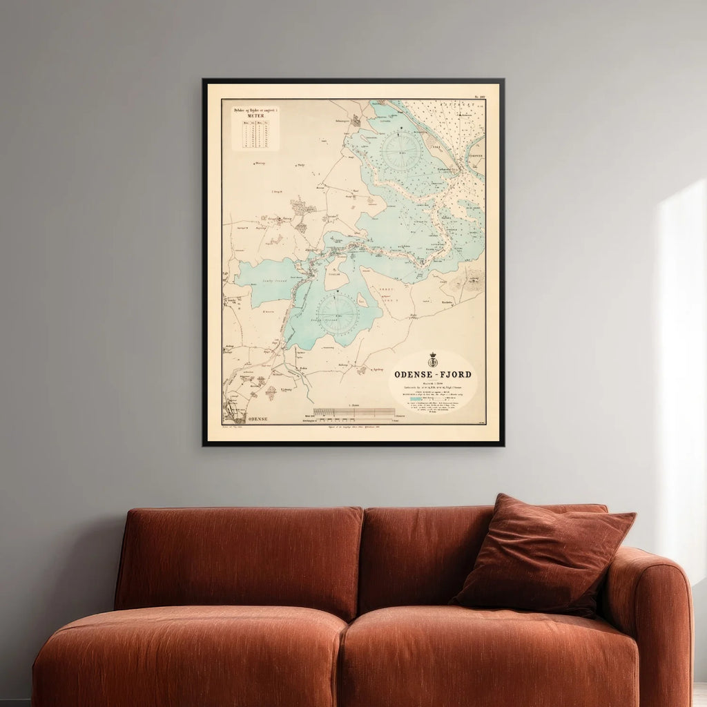Odense Fjord 1906 - Historisk søkort - 74×90 cm – billede 2
