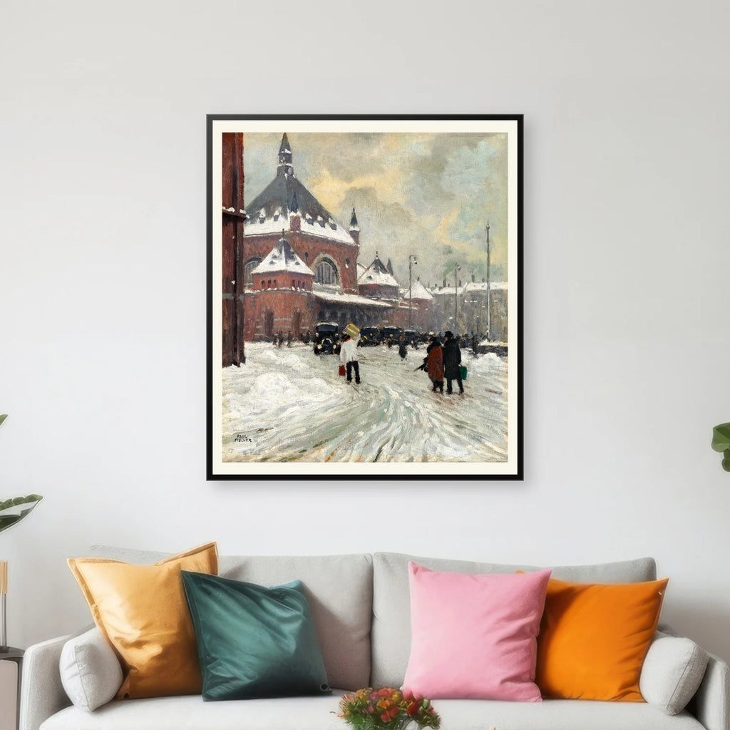 Vinterdag ved Hovedbanegården 1925 - Paul Fischer - 45×52 cm – billede 3