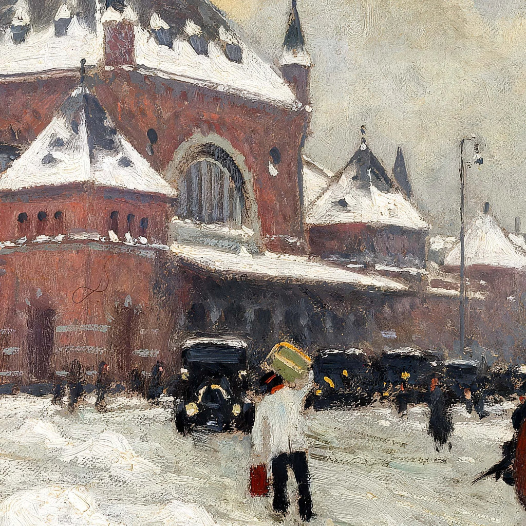 Vinterdag ved Hovedbanegården 1925 - Paul Fischer - 45×52 cm – billede 4