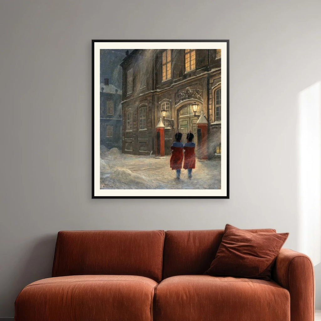 Livgarden ved Amalienborg 1925 - Paul Fischer - 45×52 cm – billede 2