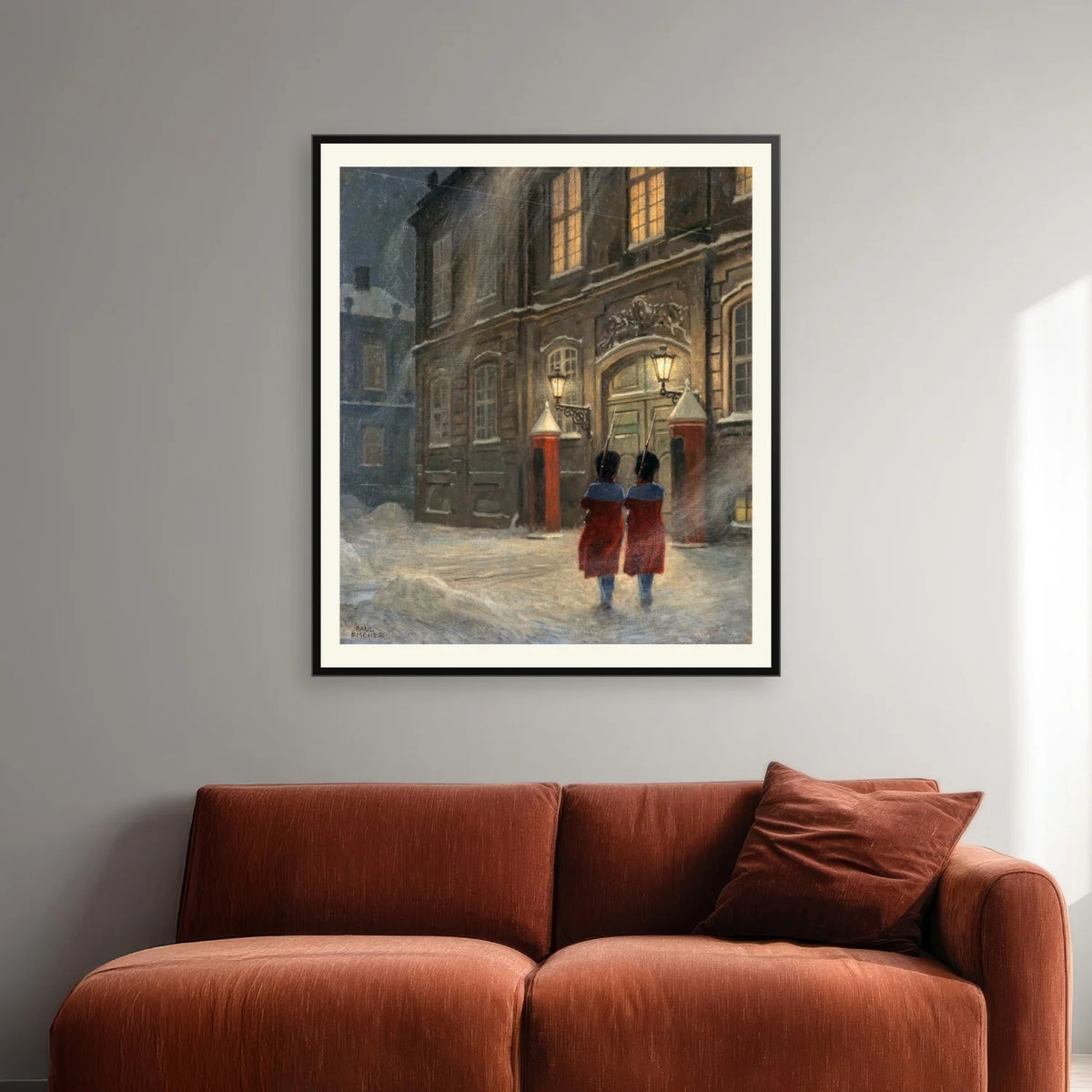 Livgarden ved Amalienborg 1925 - Paul Fischer - 45×52 cm – billede 2