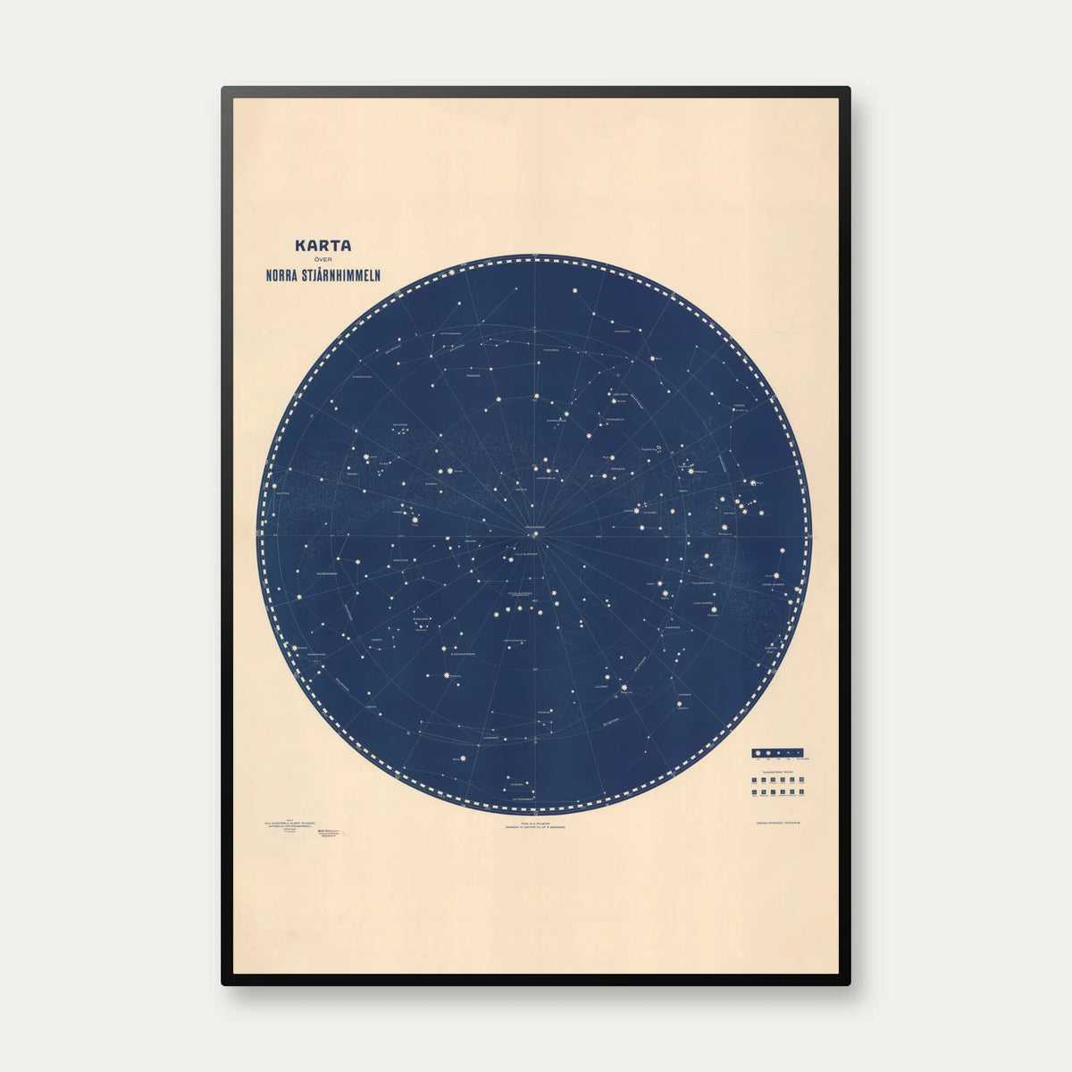 Den nordlige stjernehimmel - Astronomi plakat – billede 1