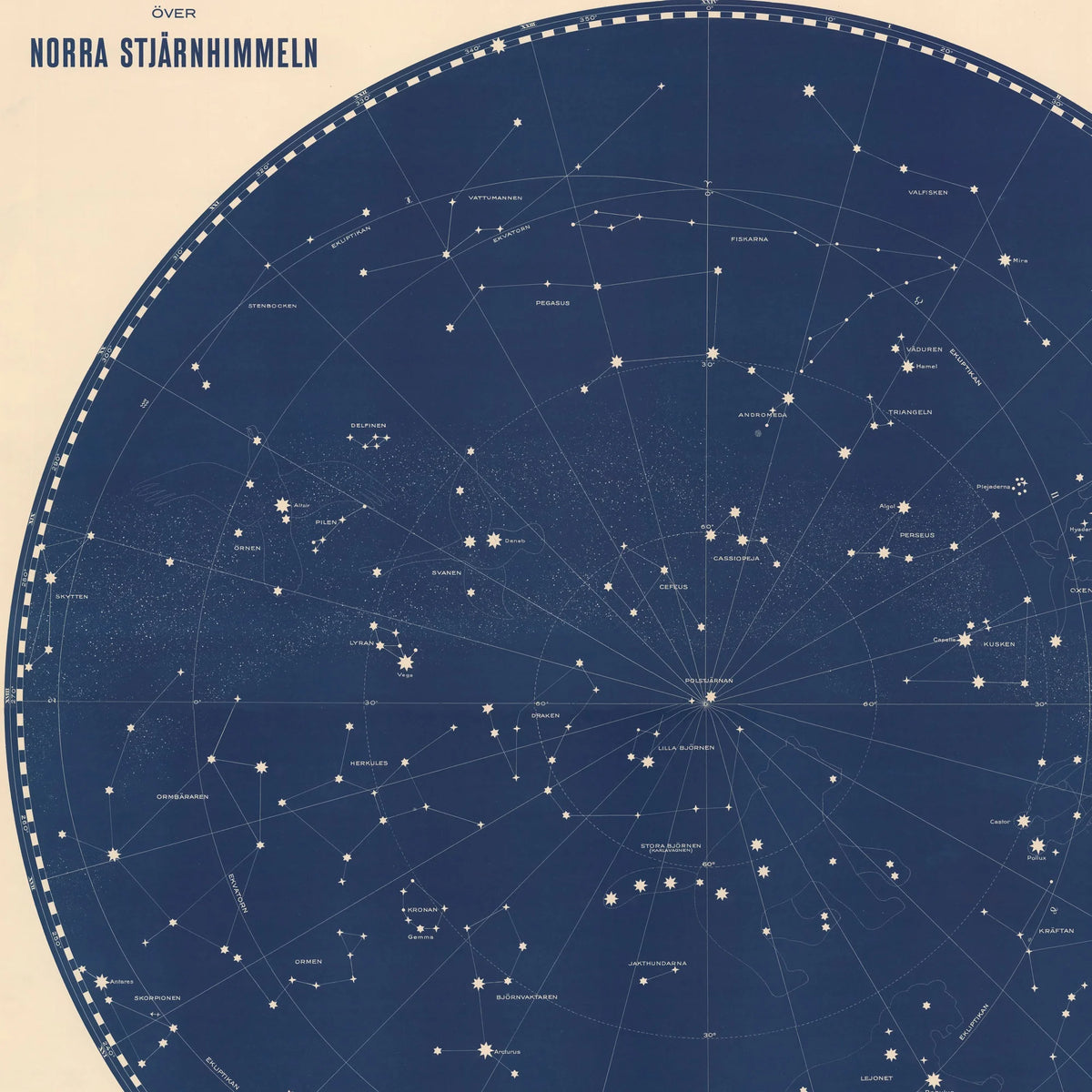 Den nordlige stjernehimmel - Astronomi plakat – billede 4
