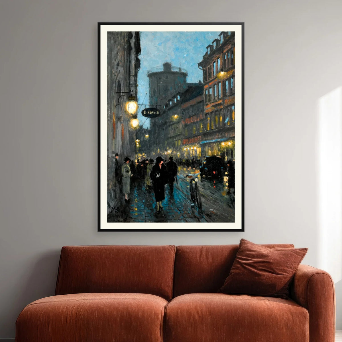 Aftenstemning i København 1925 - Paul Fischer - 42×60 cm – billede 2