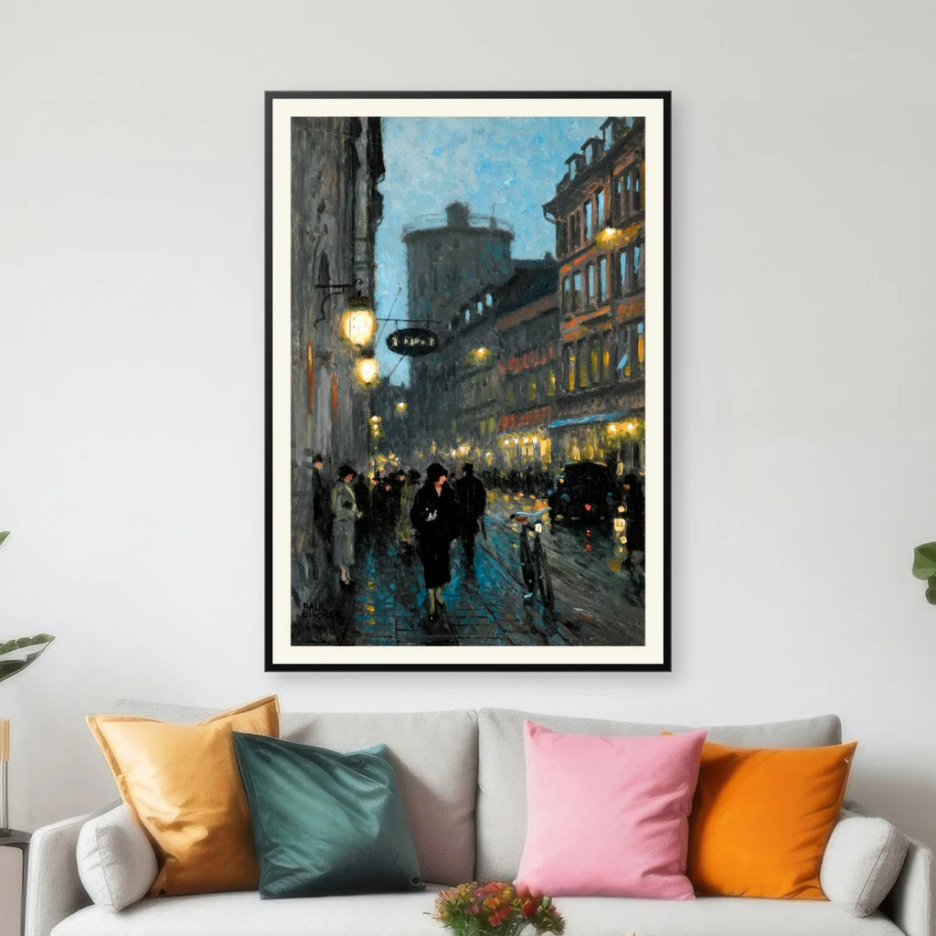 Aftenstemning i København 1925 - Paul Fischer - 42×60 cm – billede 3