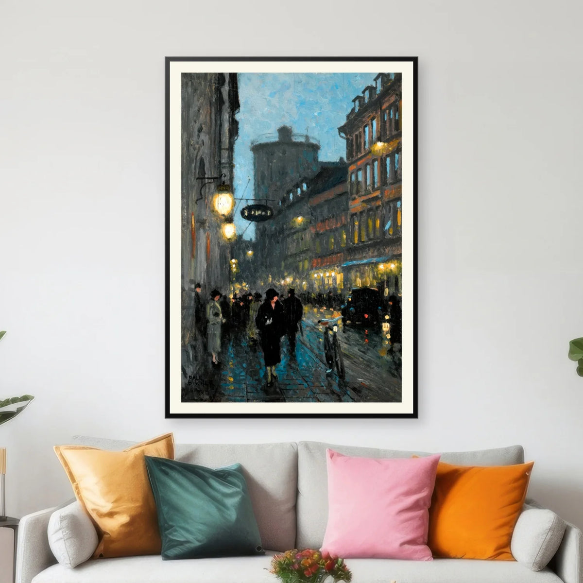 Aftenstemning i København 1925 - Paul Fischer - 42×60 cm – billede 3