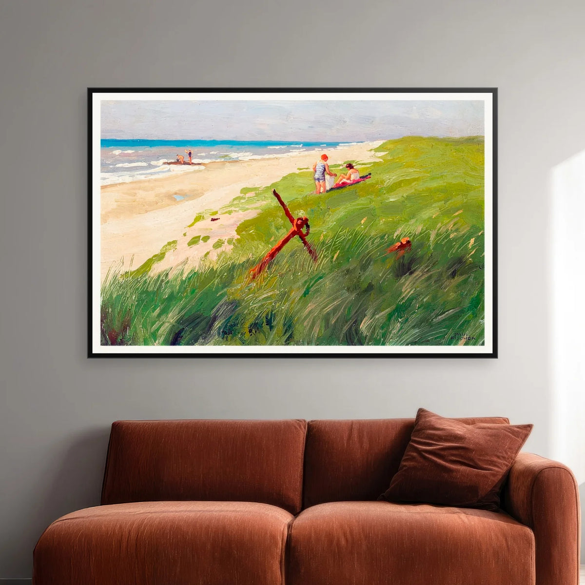 Mennesker på stranden 1925 - Paul Fischer - 50×33 cm – billede 2