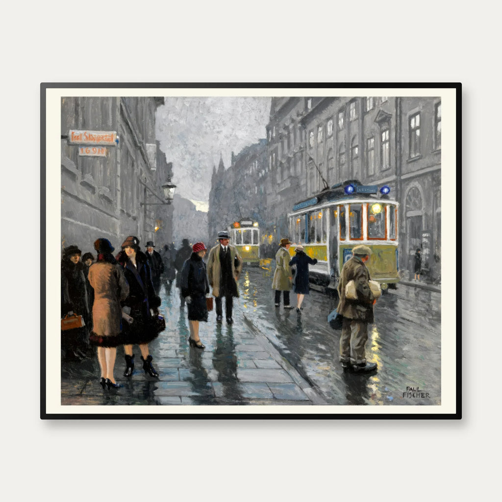 Bredgade i København 1925 - Paul Fischer - 50×40 cm – billede 1
