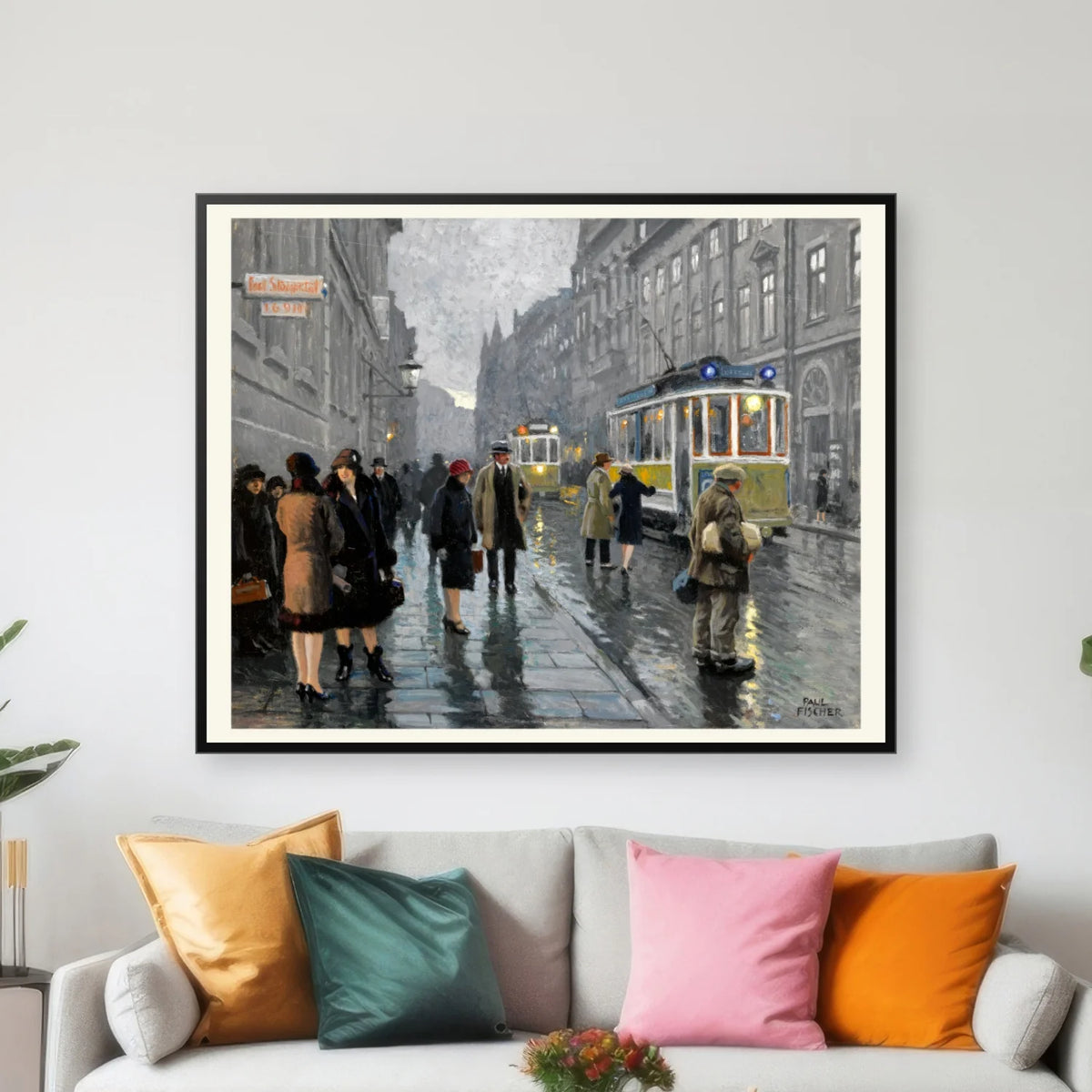 Bredgade i København 1925 - Paul Fischer - 50×40 cm – billede 3