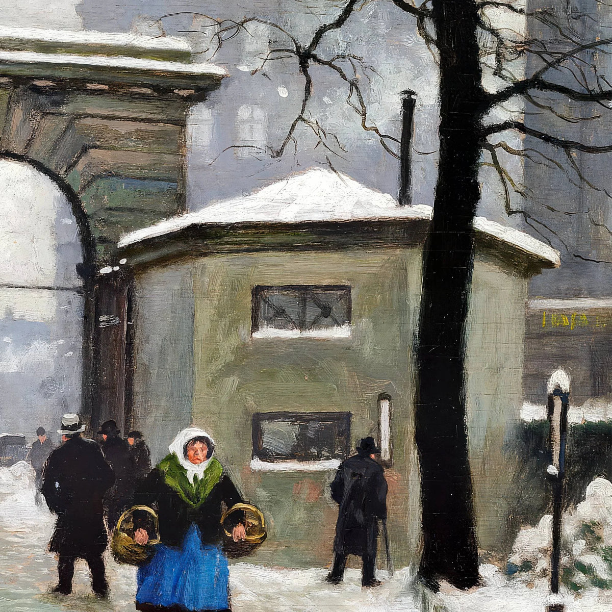 Kongens Have i sne 1925 - Paul Fischer - 50×40 cm – billede 4