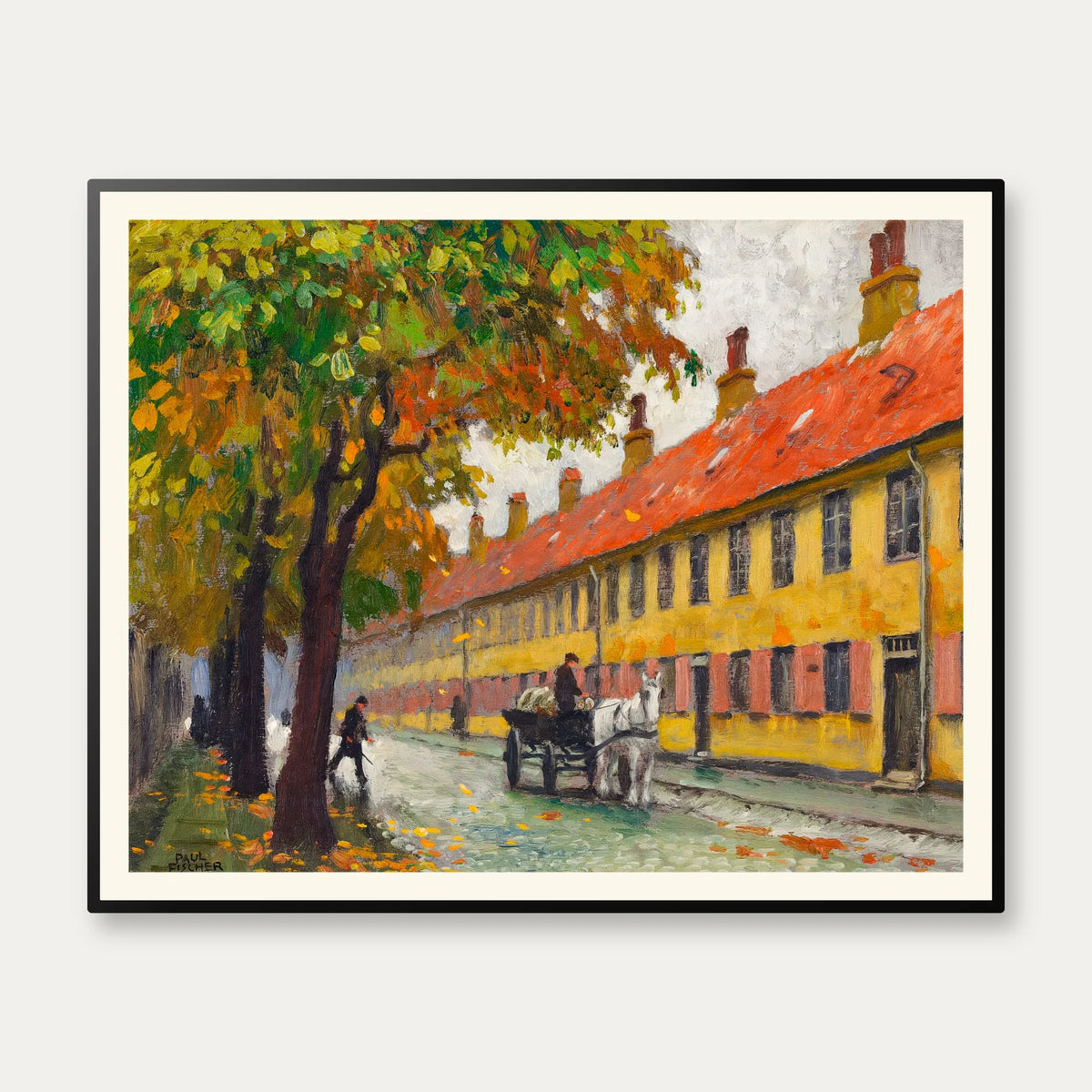 Efterårsdag ved Nyboder 1925 - Paul Fischer - 50×40 cm – billede 1