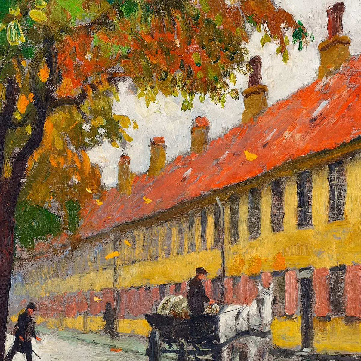 Efterårsdag ved Nyboder 1925 - Paul Fischer - 50×40 cm – billede 3
