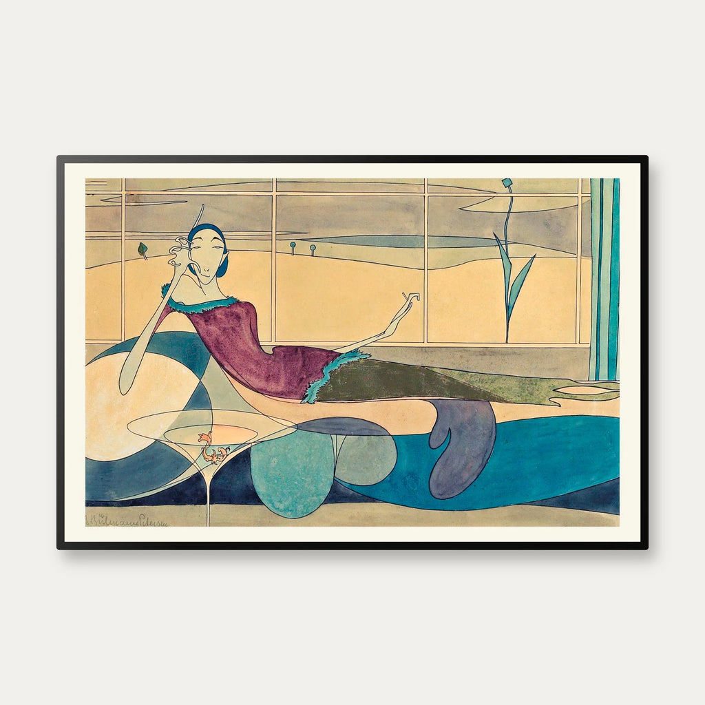Surrealistisk komposition med kvinde 1913 - Børge Biilmann Petersen - 60×40 cm – billede 1