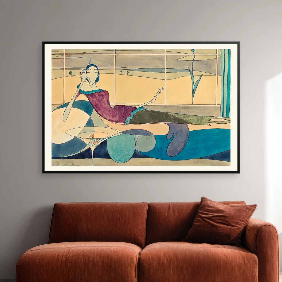 Surrealistisk komposition med kvinde 1913 - Børge Biilmann Petersen - 60×40 cm – billede 2
