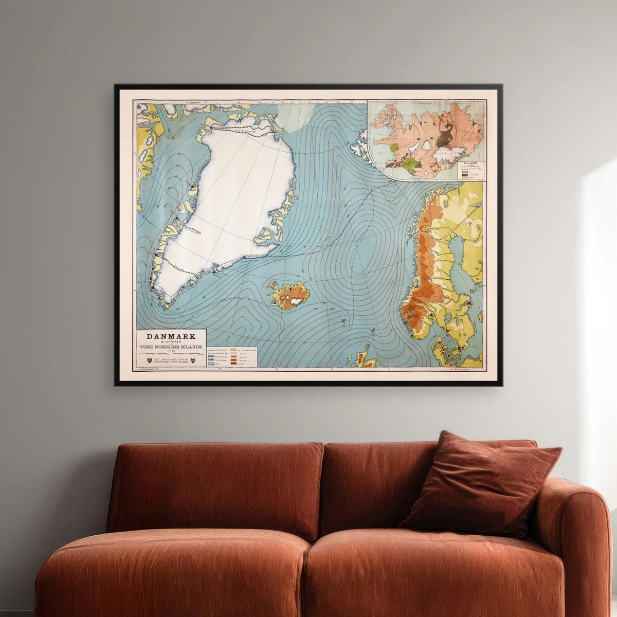 Danmark og de nordlige bilande - Geografisk undervisningsplakat - 90×70 cm – billede 2