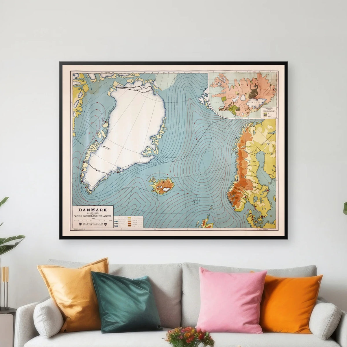 Danmark og de nordlige bilande - Geografisk undervisningsplakat - 90×70 cm – billede 3