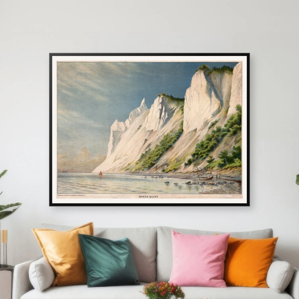 Møns Klint 1910 - Geografisk planche - 85×65 cm – billede 3