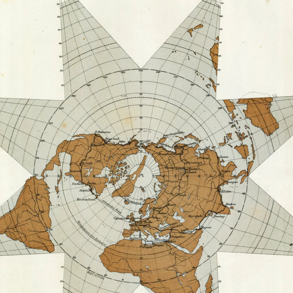 Weltkarte Star - Verdenskort i nordpolar stjerneprojektion – billede 4